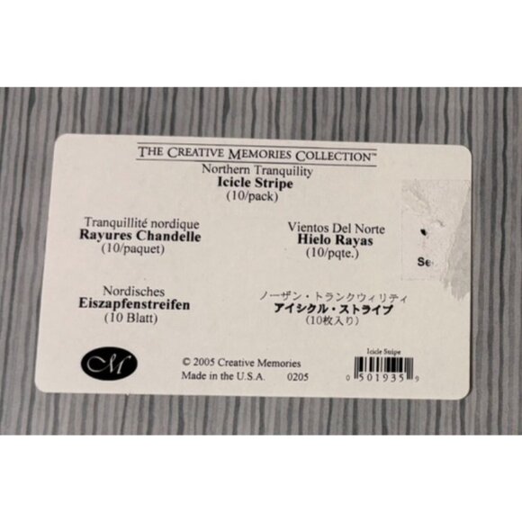 Creative Memories Shades Gray Icicle Stripes 10x12 Photo Mounting Paper NEW - Picture 2 of 2